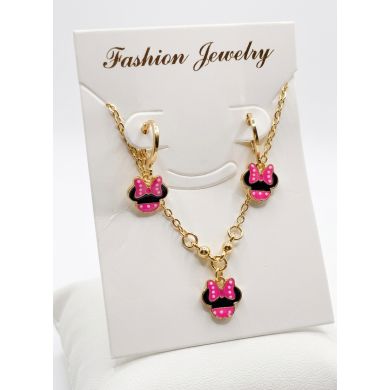 SET DE COLLAR Y DIJE EN RODIO CON MICROCIRCIONES/XUPING