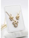 SET DE COLLAR Y DIJE EN RODIO CON MICROCIRCIONES/XUPING