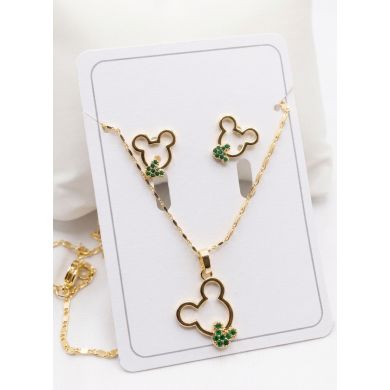 SET DE COLLAR Y DIJE EN RODIO CON MICROCIRCIONES/XUPING