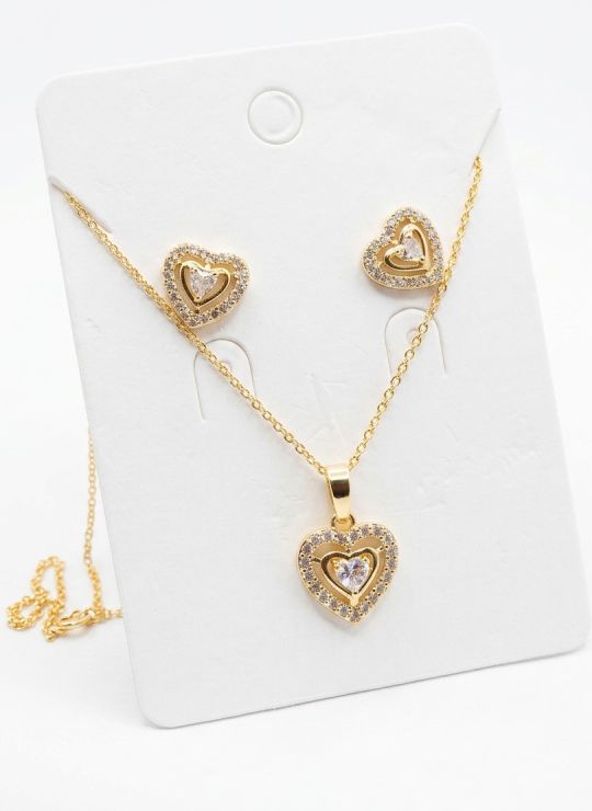 SET DE COLLAR Y DIJE EN RODIO CON MICROCIRCIONES/XUPING