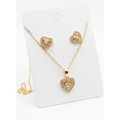 SET DE COLLAR Y DIJE EN RODIO CON MICROCIRCIONES/XUPING