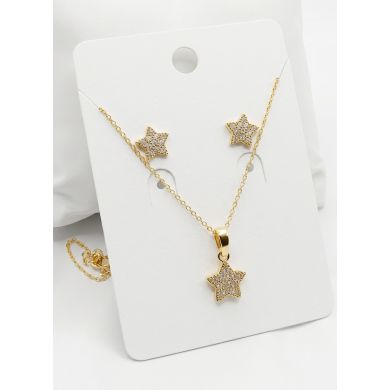 SET DE COLLAR Y DIJE EN RODIO CON MICROCIRCIONES/XUPING