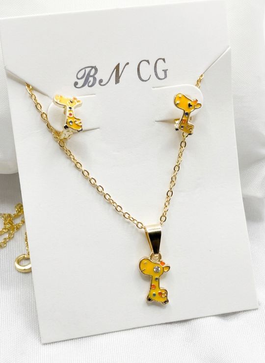 SET DE COLLAR Y DIJE EN RODIO CON MICROCIRCIONES/XUPING
