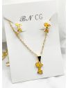 SET DE COLLAR Y DIJE EN RODIO CON MICROCIRCIONES/XUPING
