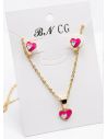 SET DE COLLAR Y DIJE EN RODIO CON MICROCIRCIONES/XUPING