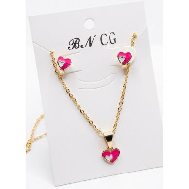 SET DE COLLAR Y DIJE EN RODIO CON MICROCIRCIONES/XUPING