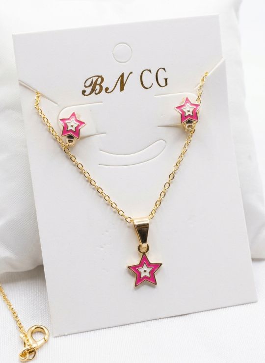 SET DE COLLAR Y DIJE EN RODIO CON MICROCIRCIONES/XUPING