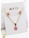 SET DE COLLAR Y DIJE EN RODIO CON MICROCIRCIONES/XUPING