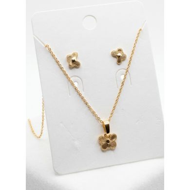 SET DE COLLAR Y DIJE EN RODIO CON MICROCIRCIONES/XUPING