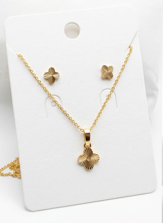 SET DE COLLAR Y DIJE EN RODIO CON MICROCIRCIONES/XUPING