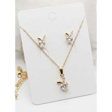 SET DE COLLAR Y DIJE EN RODIO CON MICROCIRCIONES/XUPING