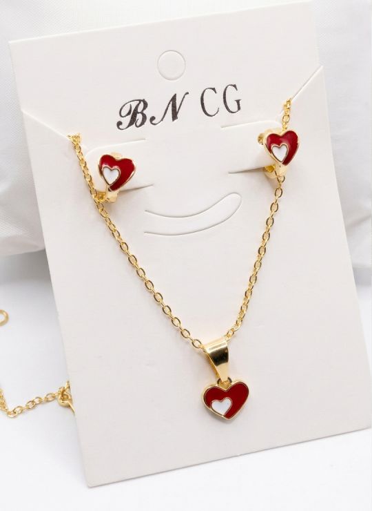 SET DE COLLAR Y DIJE EN RODIO CON MICROCIRCIONES/XUPING