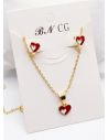 SET DE COLLAR Y DIJE EN RODIO CON MICROCIRCIONES/XUPING