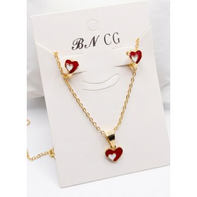 SET DE COLLAR Y DIJE EN RODIO CON MICROCIRCIONES/XUPING