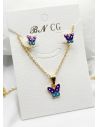 SET DE COLLAR Y DIJE EN RODIO CON MICROCIRCIONES/XUPING