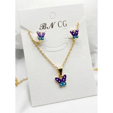 SET DE COLLAR Y DIJE EN RODIO CON MICROCIRCIONES/XUPING