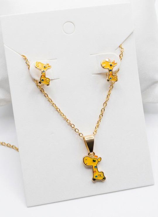 SET DE COLLAR Y DIJE EN RODIO CON MICROCIRCIONES/XUPING