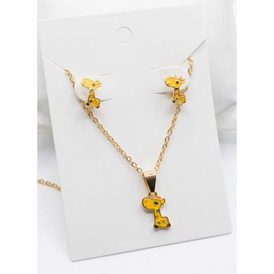 SET DE COLLAR Y DIJE EN RODIO CON MICROCIRCIONES/XUPING