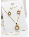 SET DE COLLAR Y DIJE EN RODIO CON MICROCIRCIONES/XUPING