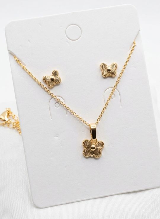 SET DE COLLAR Y DIJE EN RODIO CON MICROCIRCIONES/XUPING
