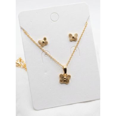 SET DE COLLAR Y DIJE EN RODIO CON MICROCIRCIONES/XUPING