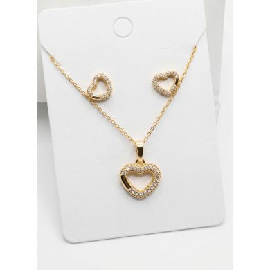 SET DE COLLAR Y DIJE EN RODIO CON MICROCIRCIONES/XUPING