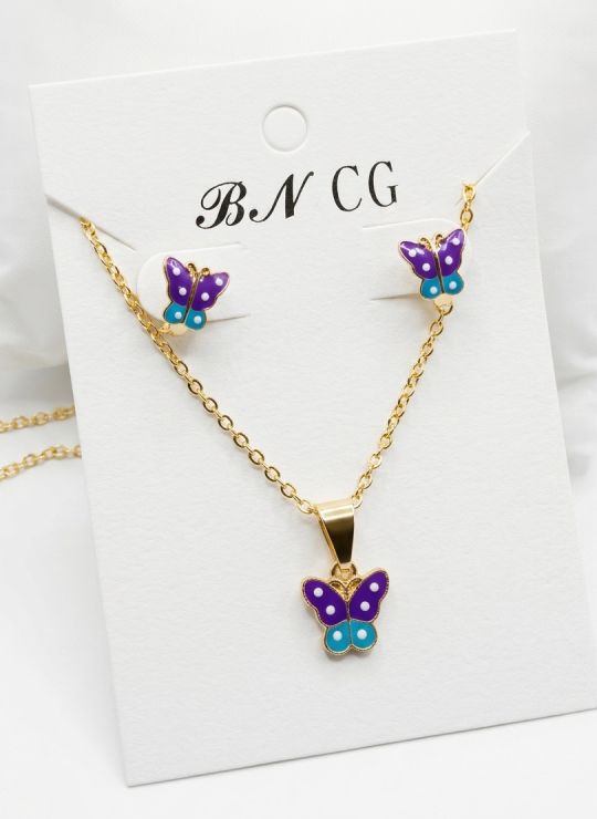 SET DE COLLAR Y DIJE EN RODIO CON MICROCIRCIONES/XUPING