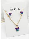 SET DE COLLAR Y DIJE EN RODIO CON MICROCIRCIONES/XUPING