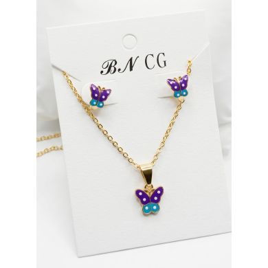 SET DE COLLAR Y DIJE EN RODIO CON MICROCIRCIONES/XUPING