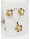 SET DE COLLAR Y DIJE EN RODIO CON MICROCIRCIONES/XUPING
