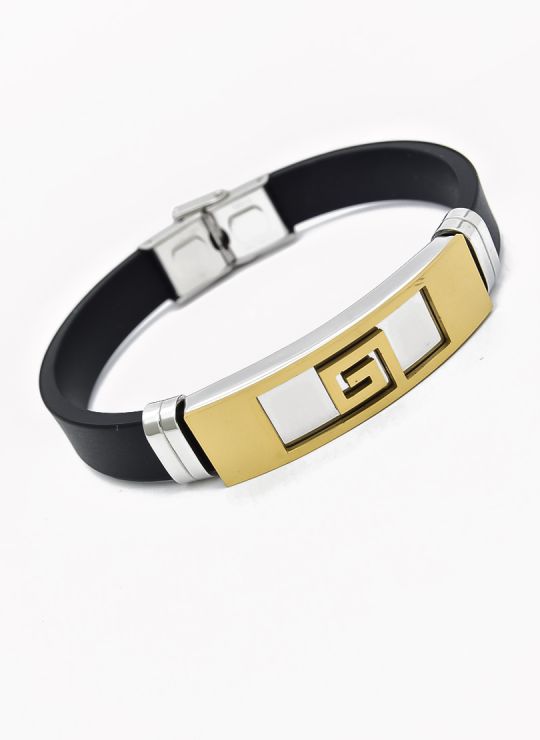 PULSERA NEOPRENO CON ACERO INOXIDABLE Y PLACA CON DISEÑO
