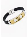 PULSERA NEOPRENO CON ACERO INOXIDABLE Y PLACA CON DISEÑO