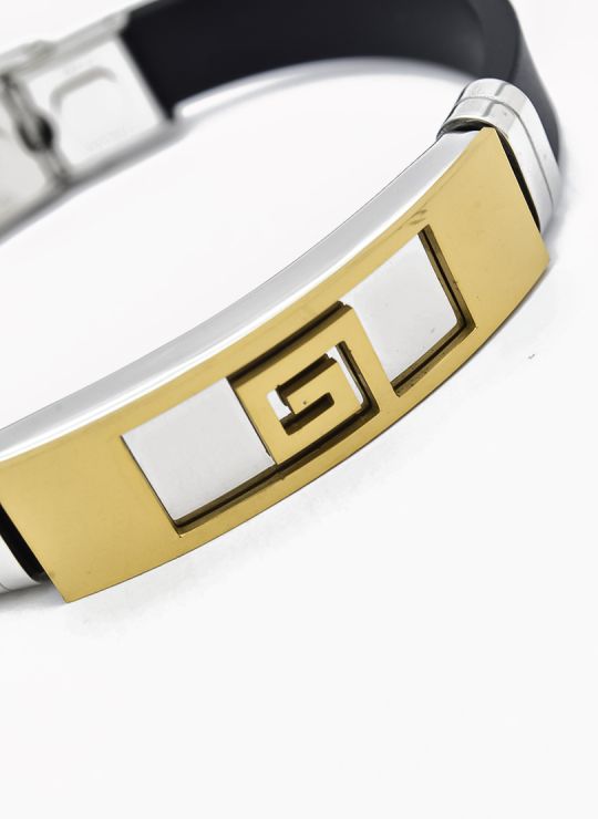 PULSERA NEOPRENO CON ACERO INOXIDABLE Y PLACA CON DISEÑO
