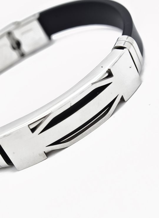 PULSERA NEOPRENO CON ACERO INOXIDABLE Y PLACA CON DISEÑO