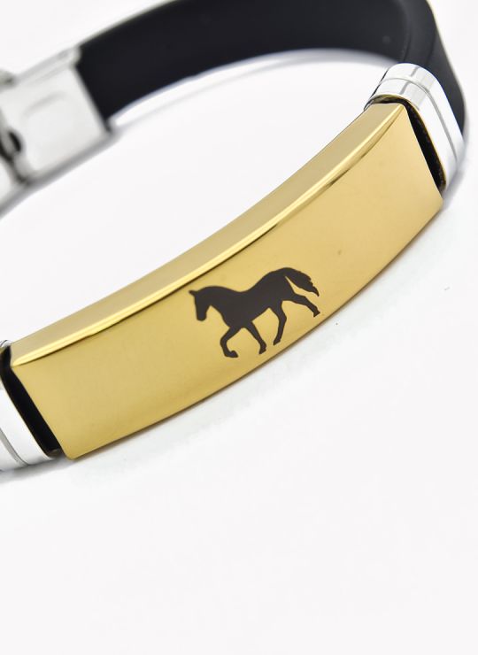 PULSERA NEOPRENO CON ACERO INOXIDABLE Y PLACA CON DISEÑO