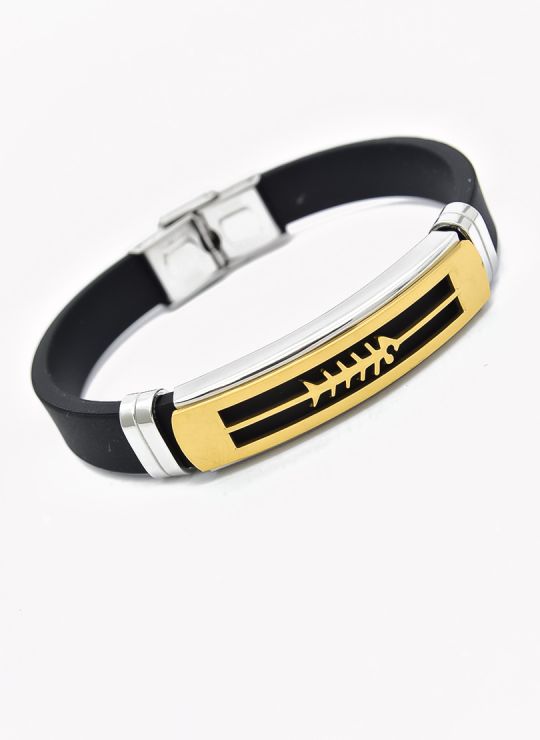 PULSERA NEOPRENO CON ACERO INOXIDABLE Y PLACA CON DISEÑO