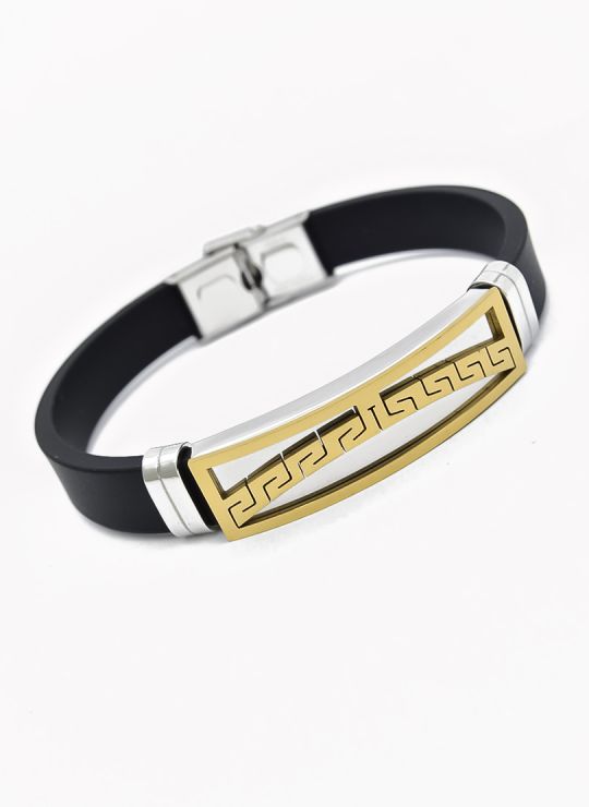 PULSERA NEOPRENO CON ACERO INOXIDABLE Y PLACA CON DISEÑO