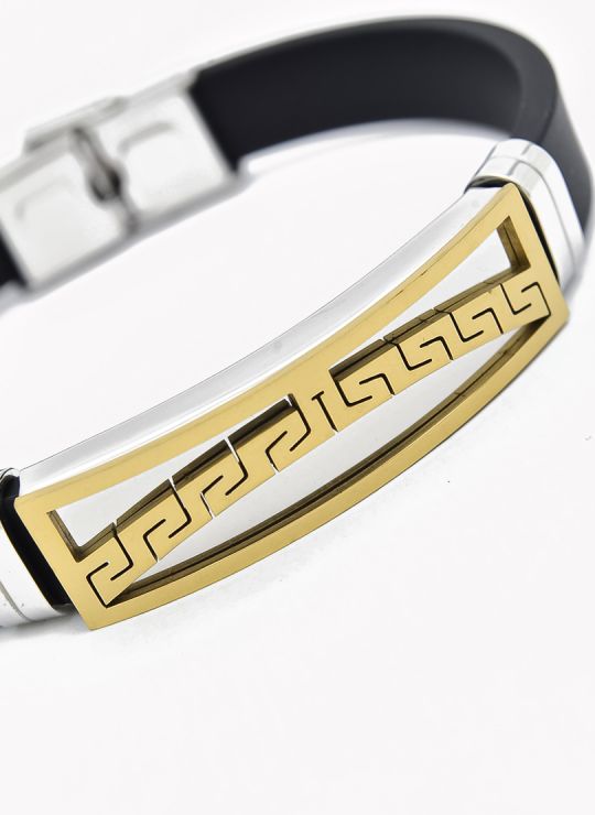PULSERA NEOPRENO CON ACERO INOXIDABLE Y PLACA CON DISEÑO