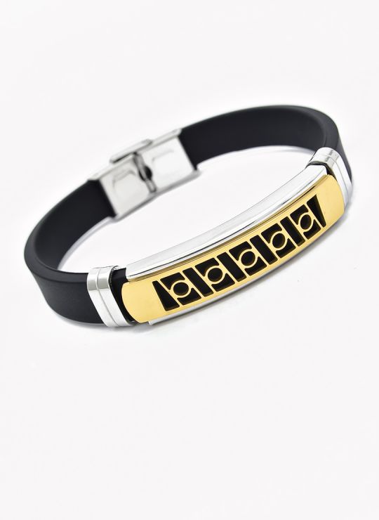 PULSERA NEOPRENO CON ACERO INOXIDABLE Y PLACA CON DISEÑO