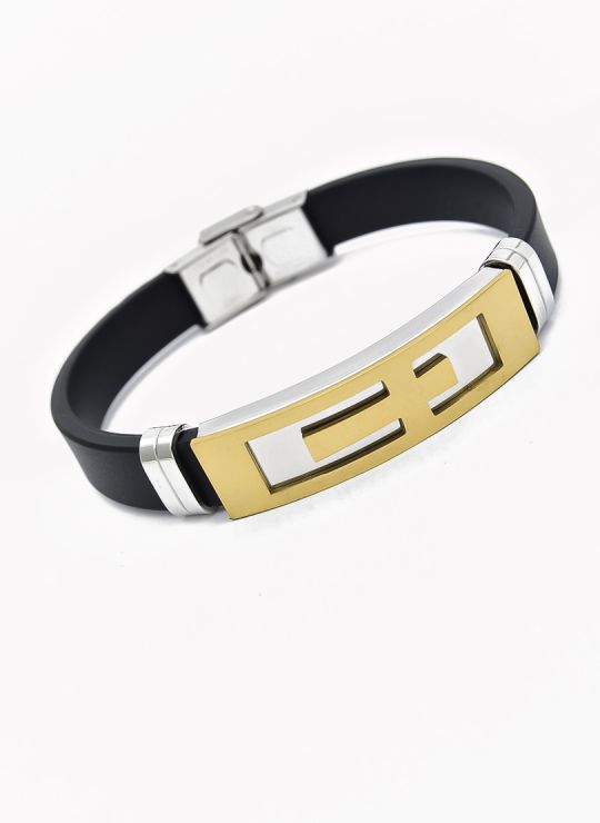 PULSERA NEOPRENO CON ACERO INOXIDABLE Y PLACA CON DISEÑO