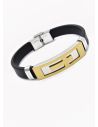 PULSERA NEOPRENO CON ACERO INOXIDABLE Y PLACA CON DISEÑO