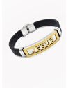 PULSERA NEOPRENO CON ACERO INOXIDABLE Y PLACA CON DISEÑO