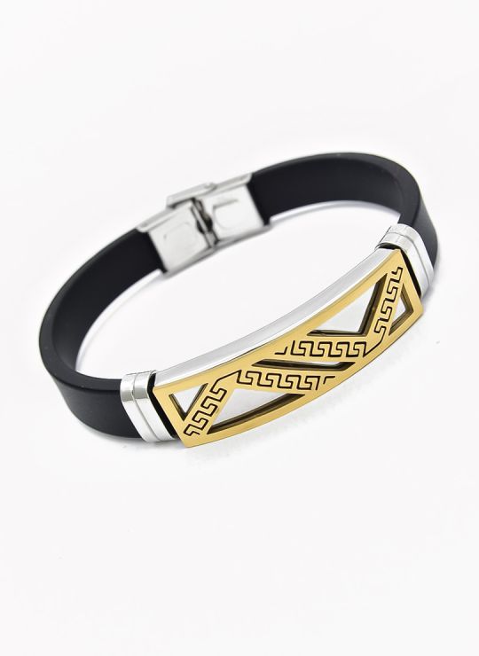 PULSERA NEOPRENO CON ACERO INOXIDABLE Y PLACA CON DISEÑO