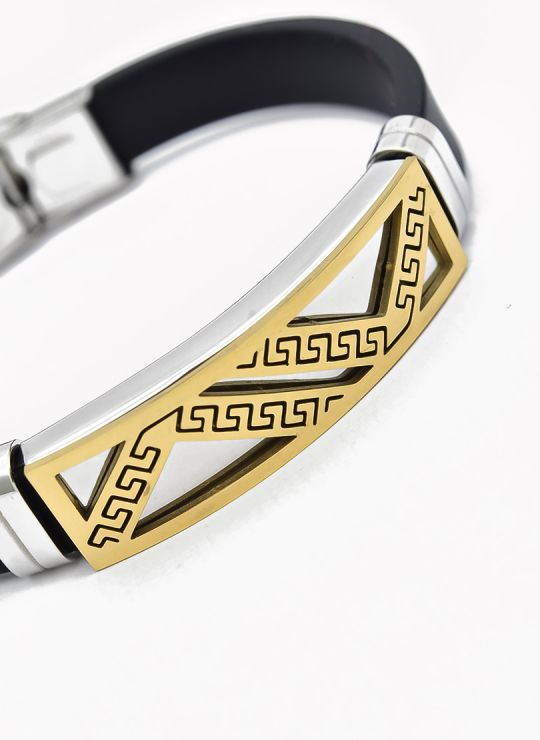 PULSERA NEOPRENO CON ACERO INOXIDABLE Y PLACA CON DISEÑO