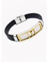 PULSERA NEOPRENO CON ACERO INOXIDABLE Y PLACA CON DISEÑO