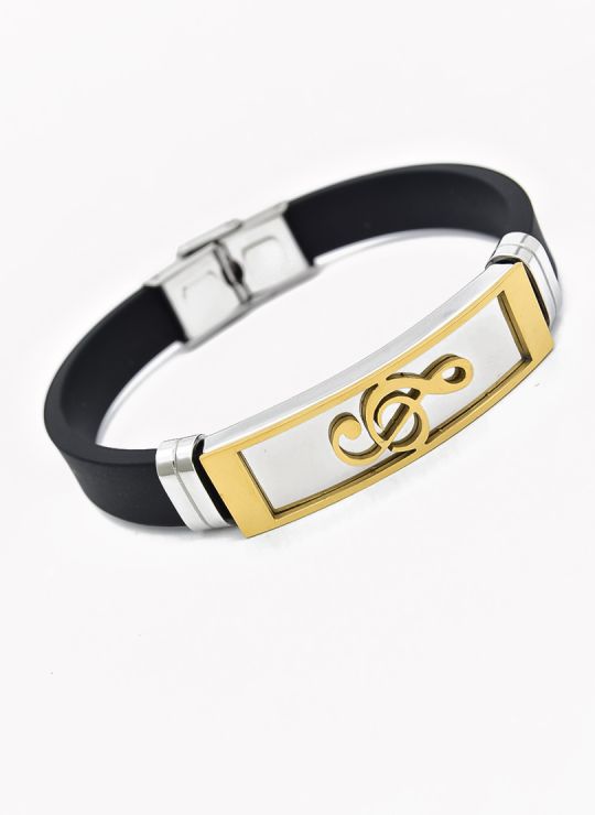 PULSERA NEOPRENO CON ACERO INOXIDABLE Y PLACA CON DISEÑO