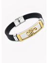 PULSERA NEOPRENO CON ACERO INOXIDABLE Y PLACA CON DISEÑO
