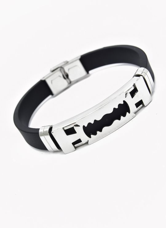 PULSERA NEOPRENO CON ACERO INOXIDABLE Y PLACA CON DISEÑO