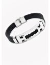 PULSERA NEOPRENO CON ACERO INOXIDABLE Y PLACA CON DISEÑO