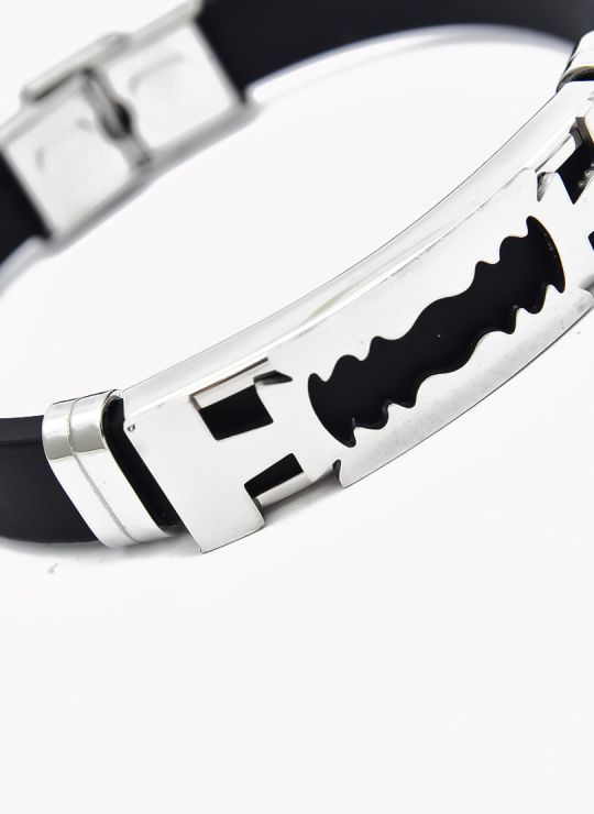 PULSERA NEOPRENO CON ACERO INOXIDABLE Y PLACA CON DISEÑO